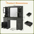 thumbnail image 6 of EnHomee Vanity Set with Mirror and Lights Farmhouse Vanity Desk with 5 Drawers & 2 Storage Cabinets Makeup Vanity Table with Lighted Mirror,Black, 6 of 8