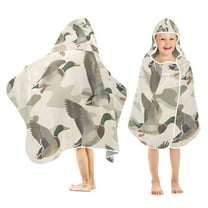 Wild Ducks Flying Toddler Hooded Beach Towel 24" x 50" Kids Bath Towels Soft Quick Dry for Swim Pool Boys Girls