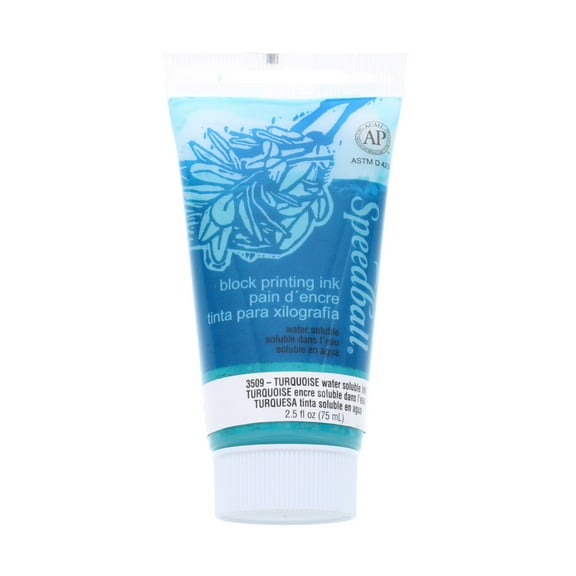Speedball Block Printing Ink, Water-Based, 2.5 oz., Turquoise