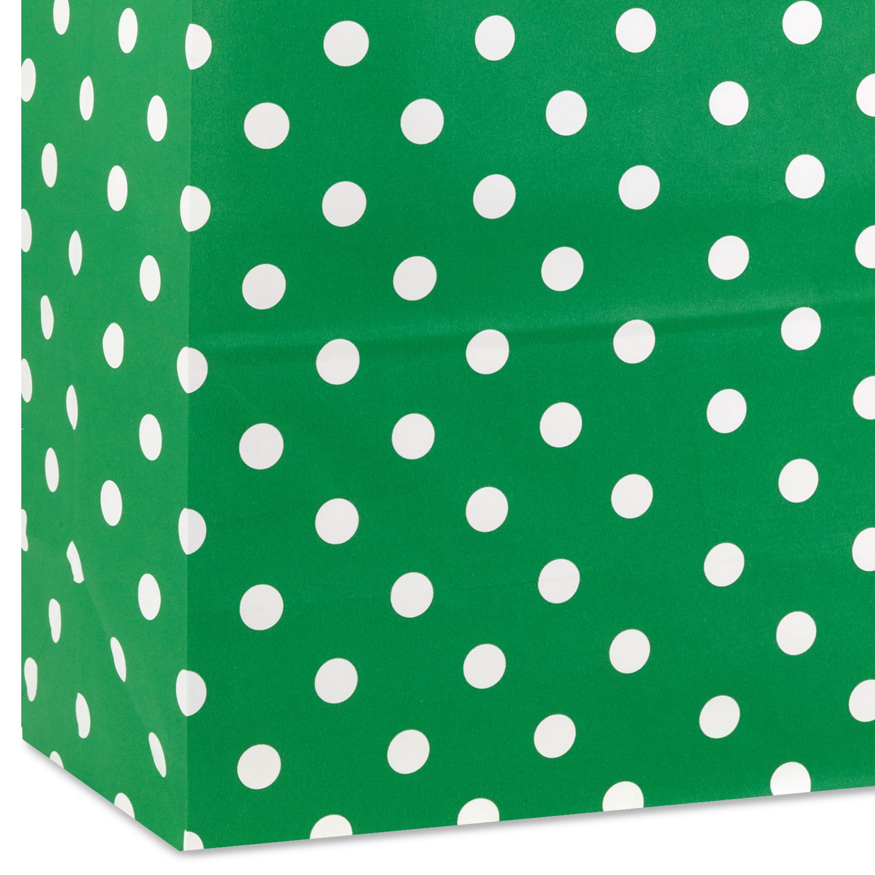 Hallmark Extra-Deep Gift Bag (Kelly Green With White Polka Dots)