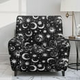 thumbnail image 2 of Xoenoiee Moon Star Pattern Recliner Chair Covers 1 Seater Cover for Recliner Chair, 4-Pieces Recliner Slipcovers with Pockets Spandex Fabric Furniture Covers, 2 of 7