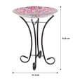 thumbnail image 3 of Mainstays Mosaic Pink Petals Glass Birdbath, 3 of 3