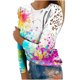 thumbnail image 2 of Liquidación ICHUANYI, jersey de manga larga calado con encaje de cuello redondo estampado informal para mujer, blusa adelgazante, camisetas ICHUANYI WER2023082205249, 2 of 5