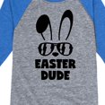 thumbnail image 3 of Instant Message - Easter Dude Bunny - Toddler And Youth Raglan Graphic T-Shirt, 3 of 5