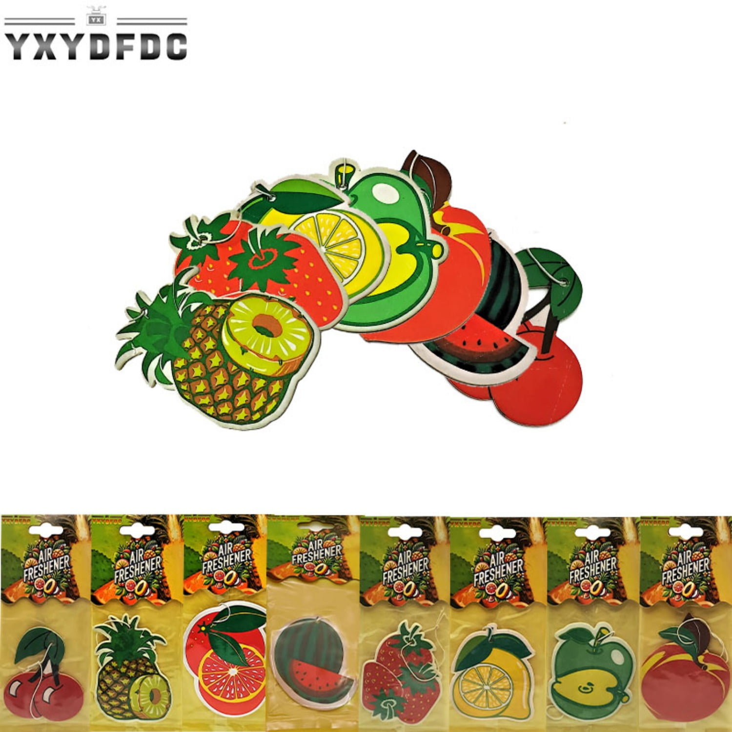 YXYDFDC 5-40Pcs Fruits Car Air Freshener Car Interior Accessories Hanging Paper Home Bathroom Freshener Car Hanging Decoration Vanilla Perfume Natural Scented Tea Paper