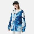 thumbnail image 3 of Gaeub Blue White Fluid Art Men's and Women's UPF 50+ Long-Sleeved Sun Protection Clothing, Fishing Shirt Long Sleeve Zip-X-Large, 3 of 7