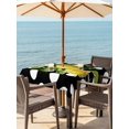 thumbnail image 3 of Outdoor Tablecloth with Umbrella Hole for Patio/Picnic/Party/Camping, Yellow Lemon Waterproof Table Cloth Square Cover Washable, Summer Farmhouse Fruits Black White Polka Dot (54"x 54"), 3 of 9