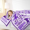 thumbnail image 4 of Homewish Cute Cat Animal 7pcs Queen Bedding,Purple Flowers Plants Bedding Comforter Set Queen,Reversible, 4 of 8