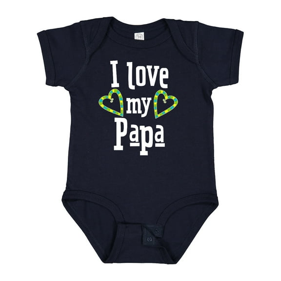 Inktastic I Love My Papa Hearts Boys or Girls Baby Bodysuit