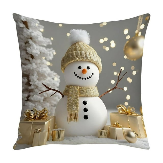 Xaoshaoyi Christmas Decorative Pillow Set 45X45Cm Multicolor Cloth Material With Tree Reindeer Snowman For Sofa Living Room B