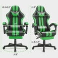 thumbnail image 5 of Luxvie Gaming Chair with Footrest High Back Computer Office Gamer Chair with Massage and Headrest Lumbar Support Swivel Seat Ergonomic Game Chair for Adults, Green, 5 of 9