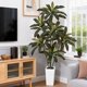 thumbnail image 5 of QinaQin Árbol artificial Dracaena de 4, 5 o 6 pies, hojas real touch y troncos multitonales, con maceta blanca alta para decoración interior, 5 of 8