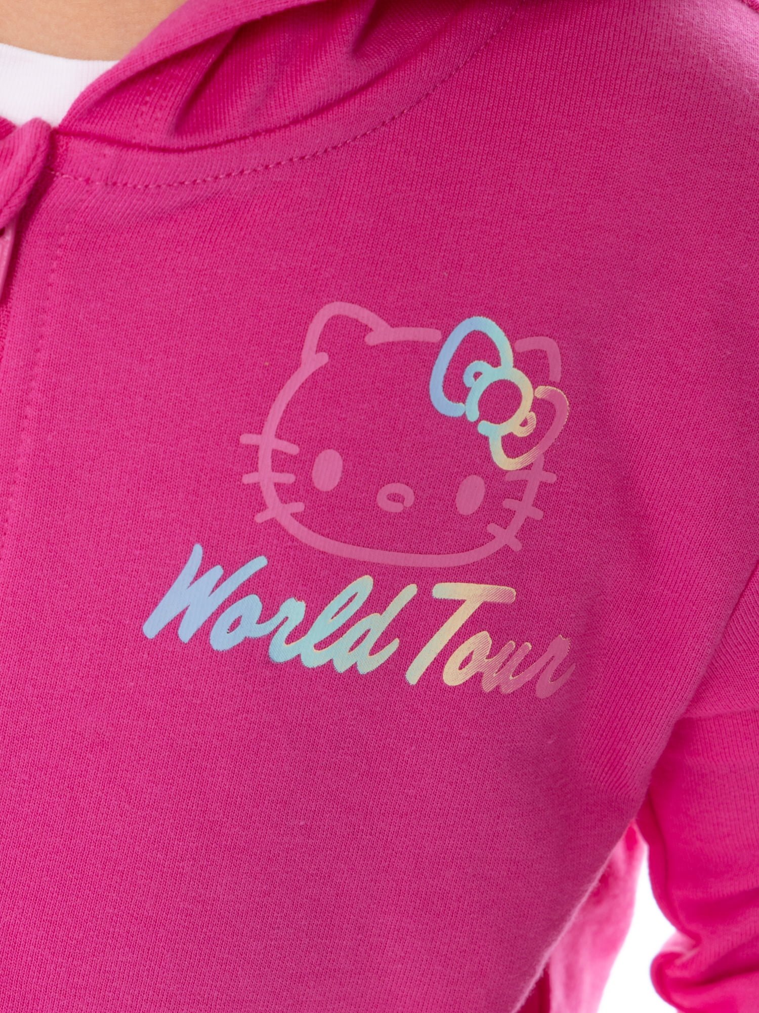 Hello Kitty Toddler Girls' Full-Zip Hoodie with Front & Back Graphics, Sizes 12M-5T