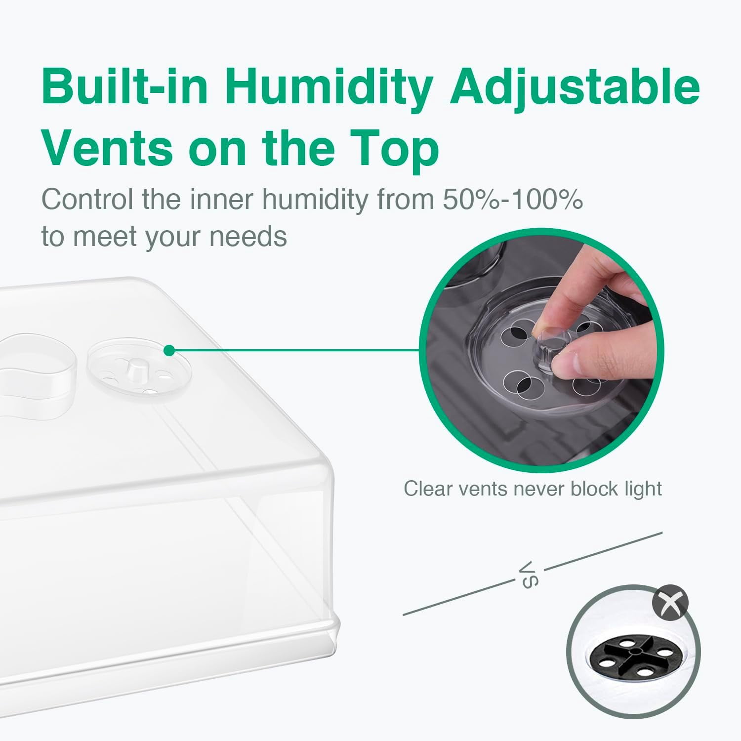 [Thick Plastic] 3-Set Strong Seed Starter Trays with 5" Humidity Domes for Seed Starting, Germination, Seedling Propagation & Plant Growing, Holds 144 Cells in Total