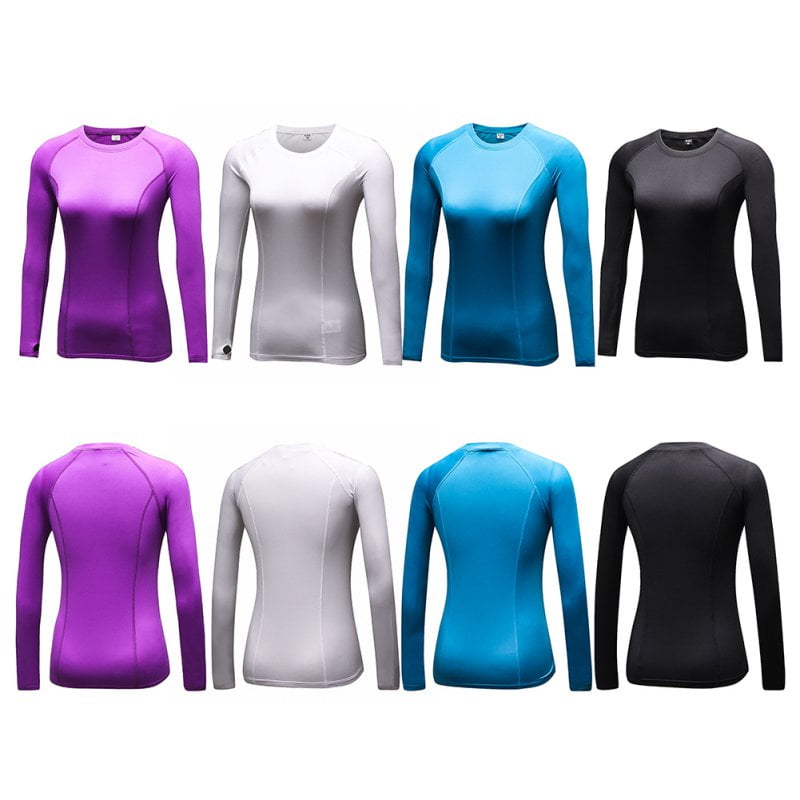 Fast Dry Women Compression Base Layer Tight Tee Shirt Gymnastic Yogo Cycling Top by