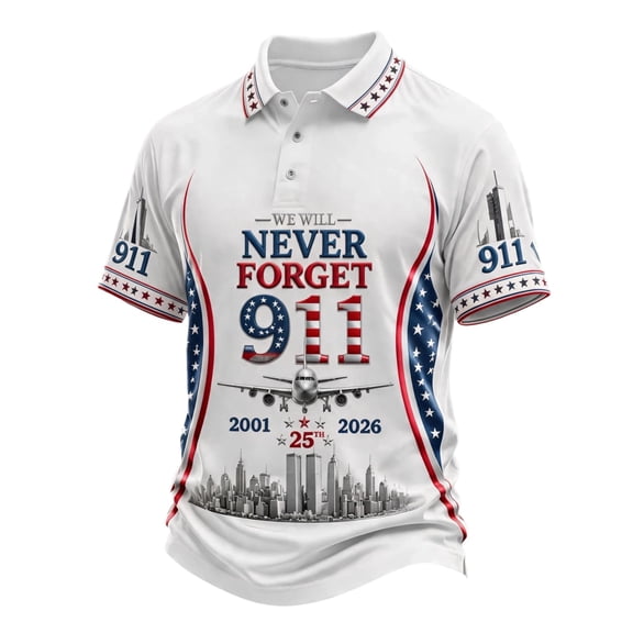 9/11 25th Anniversary Shirt Faith Hope Courage Printed Mens Polos | 9/11 25th Anniversary Shirt Vintage Memorial Printed Short Sleeve Polo Courage Patriotic American Flag Honor Tee Beige,2XL