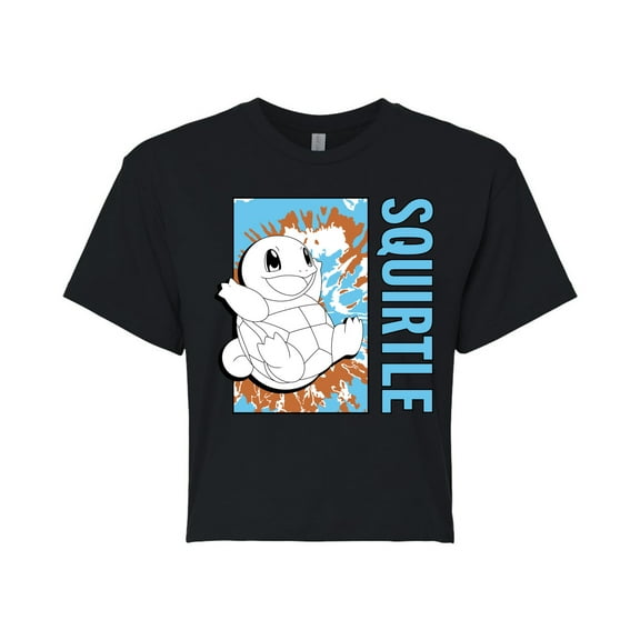 Pokémon - Tie Dye Squirtle - Juniors Cropped Cotton Blend T-Shirt