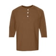 thumbnail image 6 of Resicozy Mens 3/4 Sleeve Tshirts Casual Henley Raglan Tops Classic Big and Tall Shirt Button Down Clothes Spring Summer Earthy Yellow 2XL, 6 of 6
