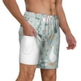 thumbnail image 3 of Picia Goose and Doodle Flowers pattern Mens Swim Trunks with Compression Liner Stretch Beach Shorts Quick Dry with Zipper Pockets No-Chafing Board Shorts-XX-Large, 3 of 9