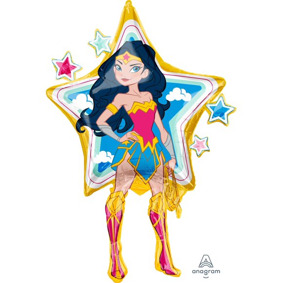 Wonder Woman Foil Balloon - 38 Inches Large Party Decor with Extended Float Time