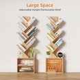 thumbnail image 5 of LEYAOYAO 9-Tier Zigzag Wooden Bookcase with Storage, Free Standing Tree Bookshelf for Office, Natural Oak, 5 of 8