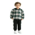 thumbnail image 3 of Toddler Boys 2 Pieces Set Long Sleeve Plaid Hoodies Casual Pants Boys Fall Winter Sweatshirt Outfits, 3 of 8