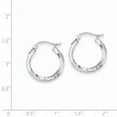 thumbnail image 3 of Primal Silver Sterling Silver Rhodium-plated Satin and Diamond-cut Twisted Hoop Earrings, 3 of 5