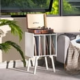 LELELINKY Record Player Stand,Vinyl Record Storage Table with 4