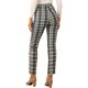 thumbnail image 4 of Pantalones de trabajo de cuadros recortados para mujer INSPIRE CHIC, con botones, tartán, talla 3XL, verde, 4 of 6