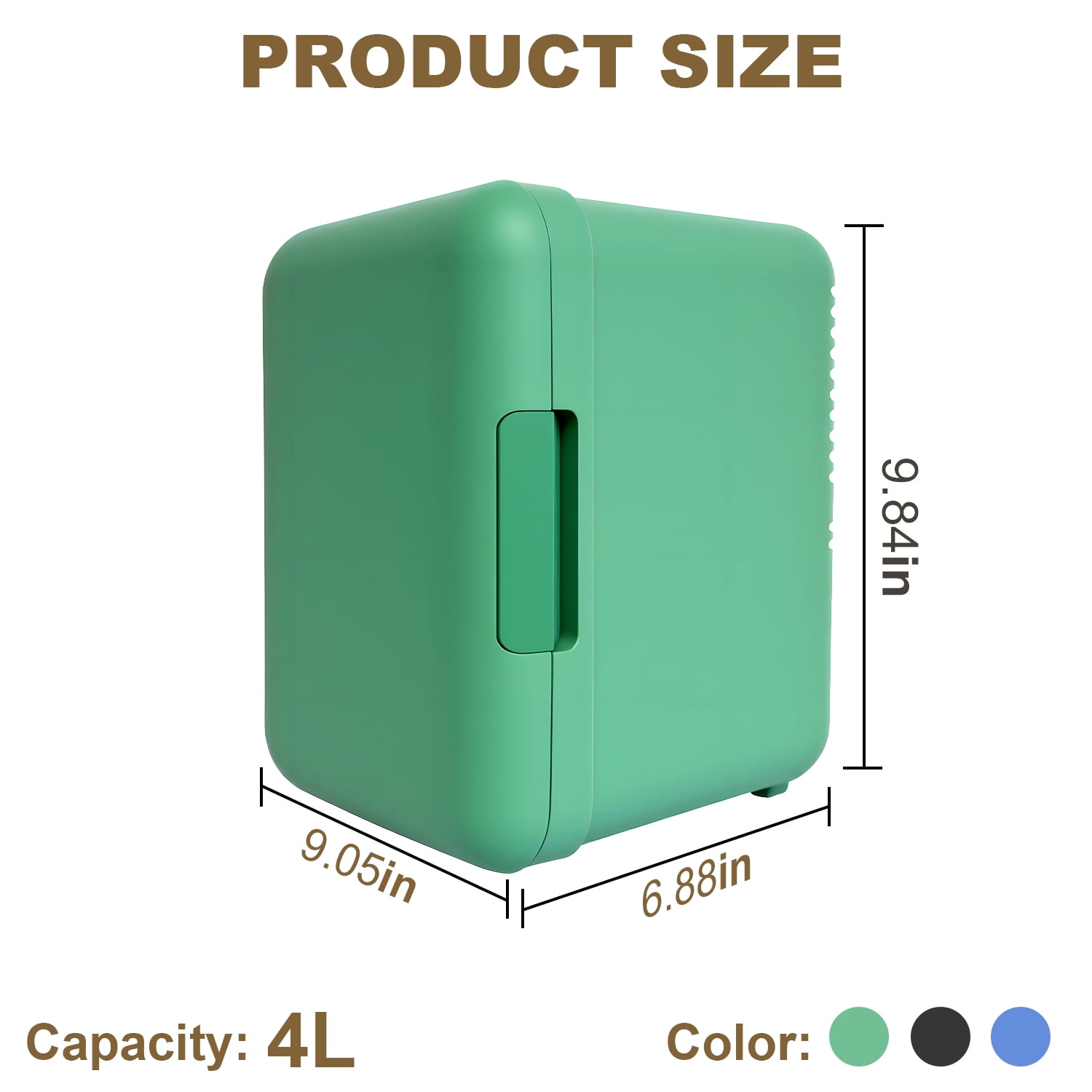 4L/6Can Mini Fridge, Retro Design ,Portable Skincare refrigerator, Small Cooler for Car & Home Use