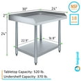 thumbnail image 3 of AmGood 24" x 30" Stainless Steel Equipment Stand | Height: 24" | Commercial Heavy Duty Grill Table, 3 of 7