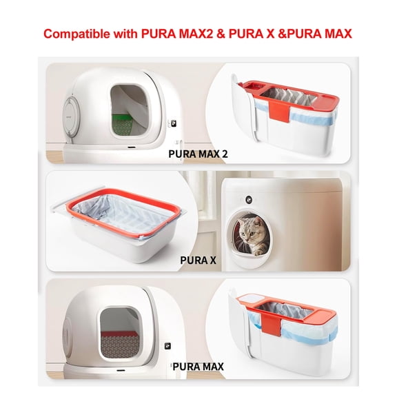 Cat Litter Box Bags, 120 Counts, 55 * 30CM,Compatible with PETKIT PURA X and PURA MAX and PURA MAX2 Self-Cleaning Litter Box