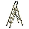 thumbnail image 2 of 4-Step Folding Ladder, Portable Anti-Slip Aluminum Step Stool, 330 lbs Capacity, Sturdy Wide Pedals - Gold, for Home, Kitchen & Office Use, 2 of 12
