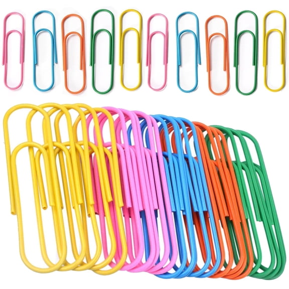 25 Pieces Mixed Colors Jumbo Giant Paper Clip, 4 Inch Extra Large Paper Clips Vinyl Coated