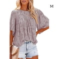 thumbnail image 4 of Minnieouse Cuello para mujer, camisa de media manga, jersey con volantes, blusa de encaje estético, baile de cumpleaños, ropa de primavera y Prendas para la parte del cuerpo Rosado METRO Minnieouse AP010705-14, 4 of 5