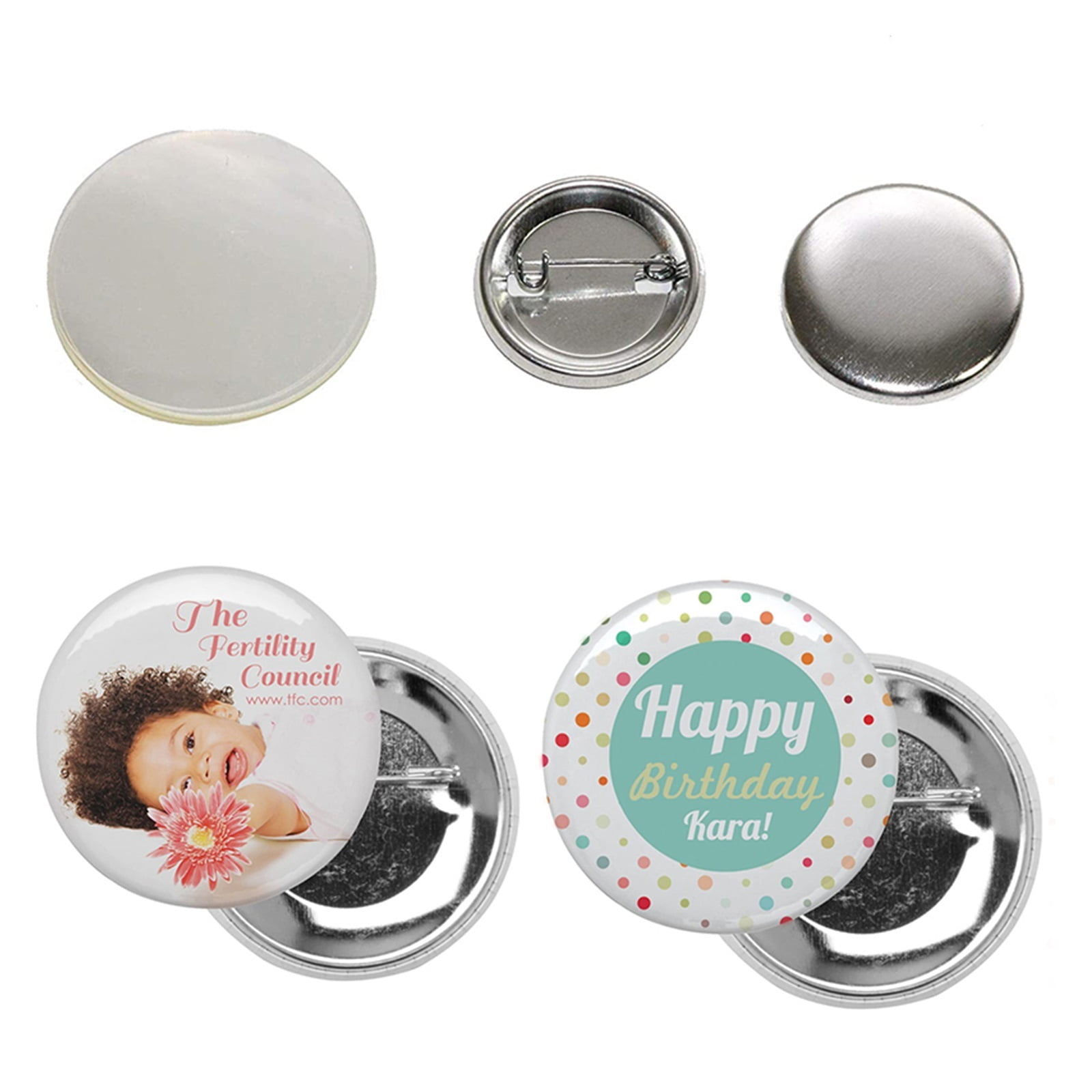 Button Pins Blank Badge Making Parts Pin Button Maker Machine 25/32/44/58mm 100Sets Consumables Badge Machine DIY Blank Materials Badge Accessories ,Easy Pressing