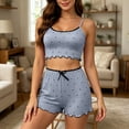 thumbnail image 2 of GUACER Womens Polka Dot Pajama Sets with Scallop Trim Trendy Adjustable Camisole & Shorts Sleepwear, 2 of 7