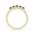 thumbnail image 2 of ANGARA Natural Half Eternity Five Stone Blue Sapphire Wedding Band in 14K Yellow Gold for Women (Size-2.8mm) | September Birthstone, Anniversary, Jewelry Gift for Women | Natural Blue Sapphire Ring, 2 of 10