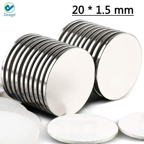 Deago 30 Pcs Neodymium Rare Earth Super Magnets Round Office Refrigerator Magnets For Hobby Crafts Home Model Fridge Whiteboard Map Part 20 x 1.5MM(0.8"D*0.06"H)