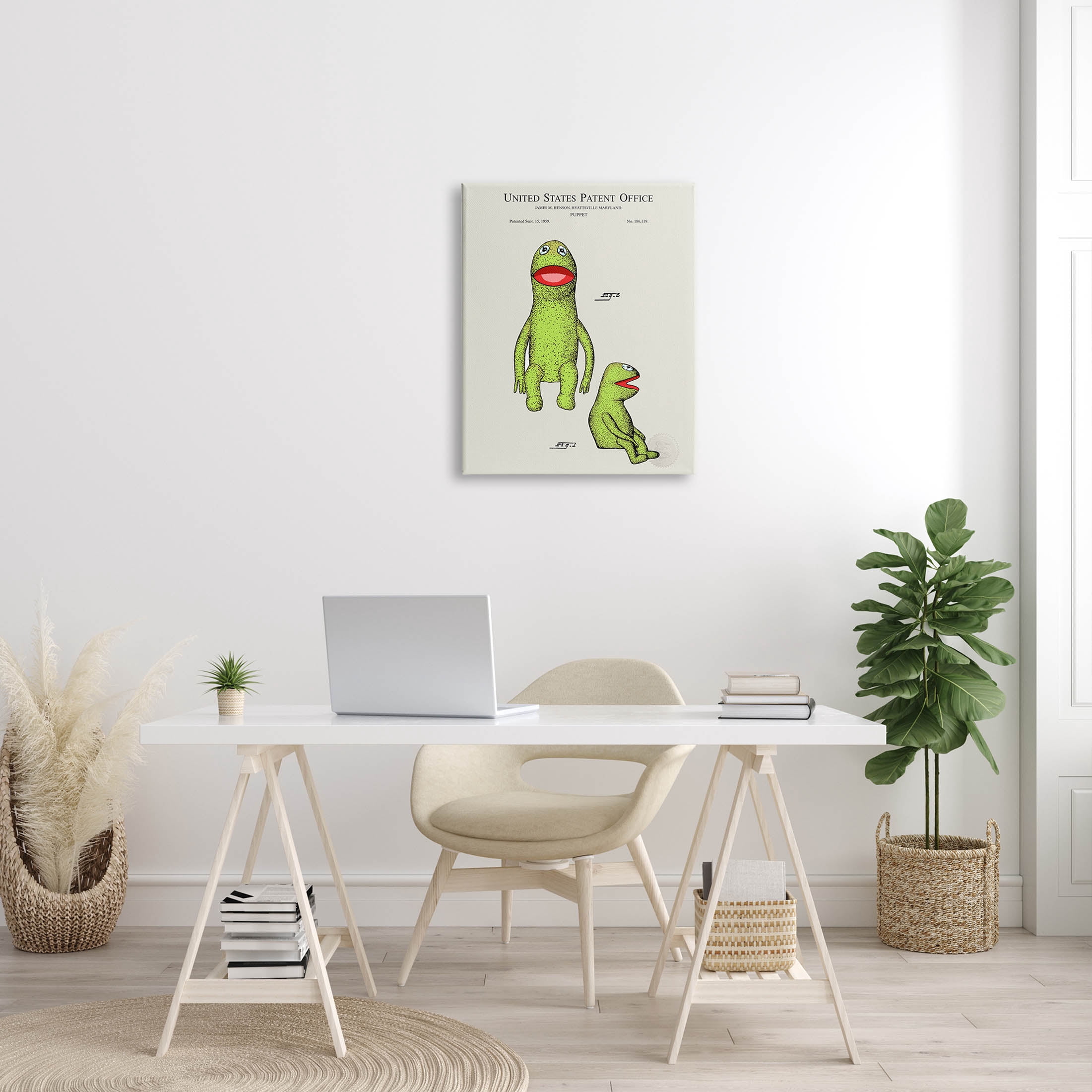 Stupell Industries Antique Frog Character Patent Graphic Art Gallery Wrapped Canvas Print Wall Art, Design by Karl Hronek