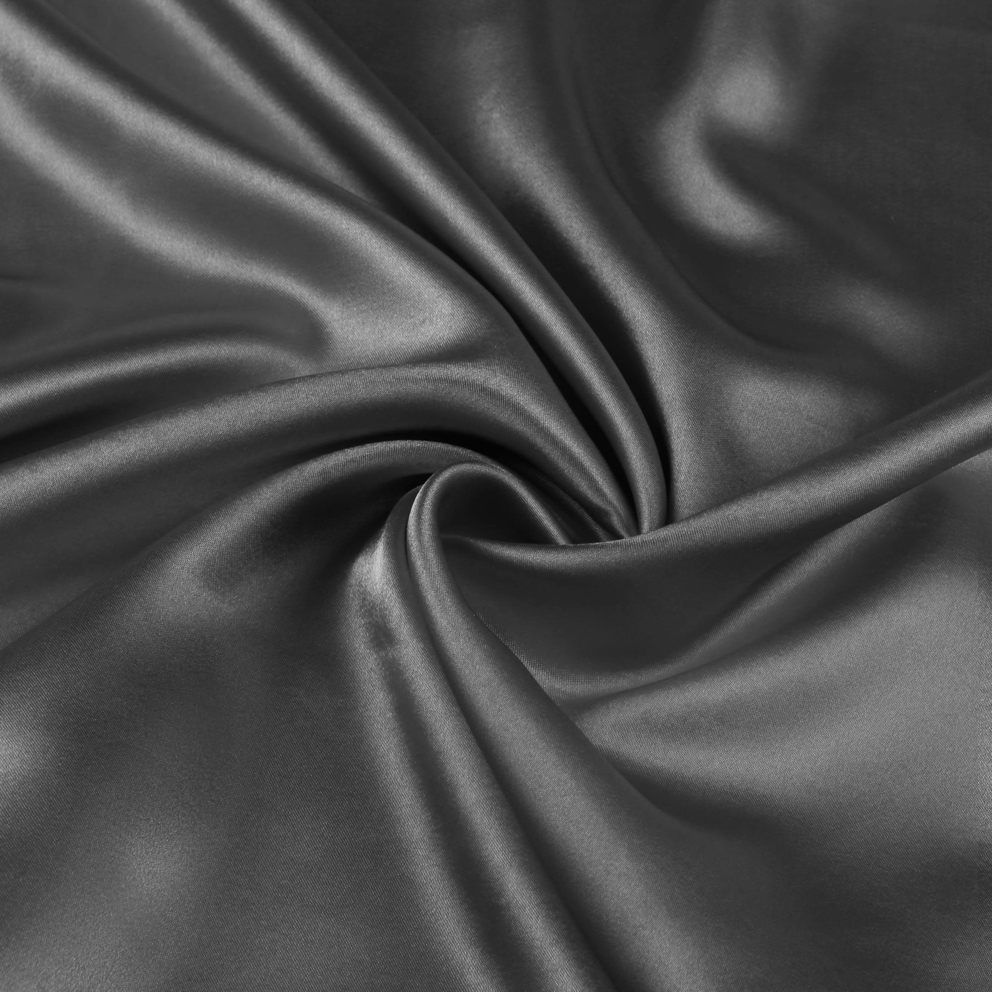 Unique Bargains Satin Set of 2 Zipper Closure Pillowcases Black 20"x30"