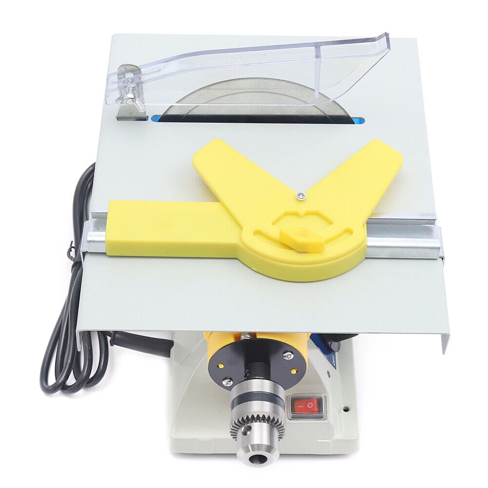 Miumaeov Mini Table Saw with Jewelry Polisher, Multipurpose Gem Metal Woodworking Benchtop Polishing Buffer for DIY Crafts, 110V 750W Portable Polisher Machine