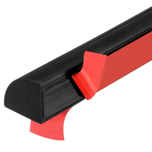 59 Inch Flexible Quarter Round Molding, Peel and Stick Moulded Trim, Black