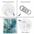 thumbnail image 4 of Turquoise Marble Shower Curtain, Waterproof Shower Curtains for Bathroom, Modern Abstract Art Ombre Blue Washable Fabric Bathtub Curtain Set Bath Decor with 12 Hooks Long 72"x84", 4 of 8