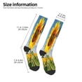 thumbnail image 2 of Fotbe butterfly and sunflower print Women's Men's Novelty Crew Socks Cotton Socks Knee High Socks for Walking,Running,Nurses,Pregnancy, 2 of 6