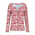 thumbnail image 4 of Tbopshirt Womens Blouses Button Down Stretch Casual Long Sleeve V-Neck Valentine's Day Heart Print Slim Fit Graphic Tops Red,S, 4 of 9