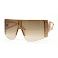 thumbnail image 2 of Oversize Shield Flat Top Half Rim Sunglasses Peach Brown, 2 of 4