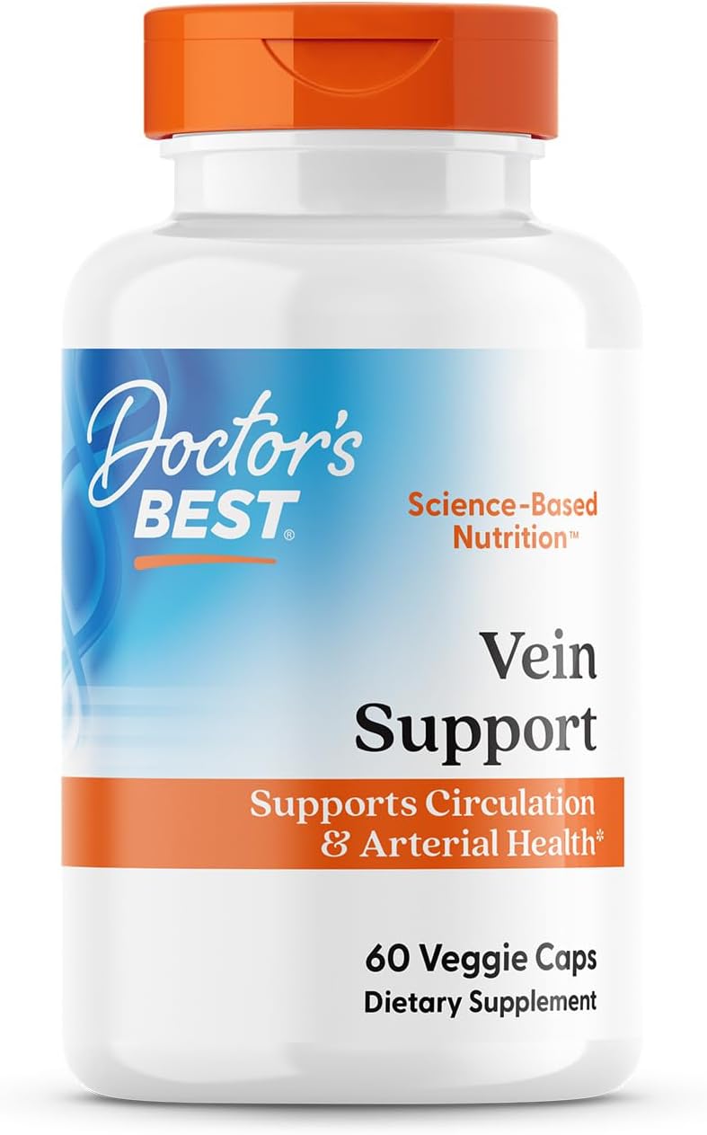 Doctors Best Vein Support, Supports Circulation & Arterial Health, Non-GMO, Gluten Free, Soy Free, Vegan 60 Veggie Caps