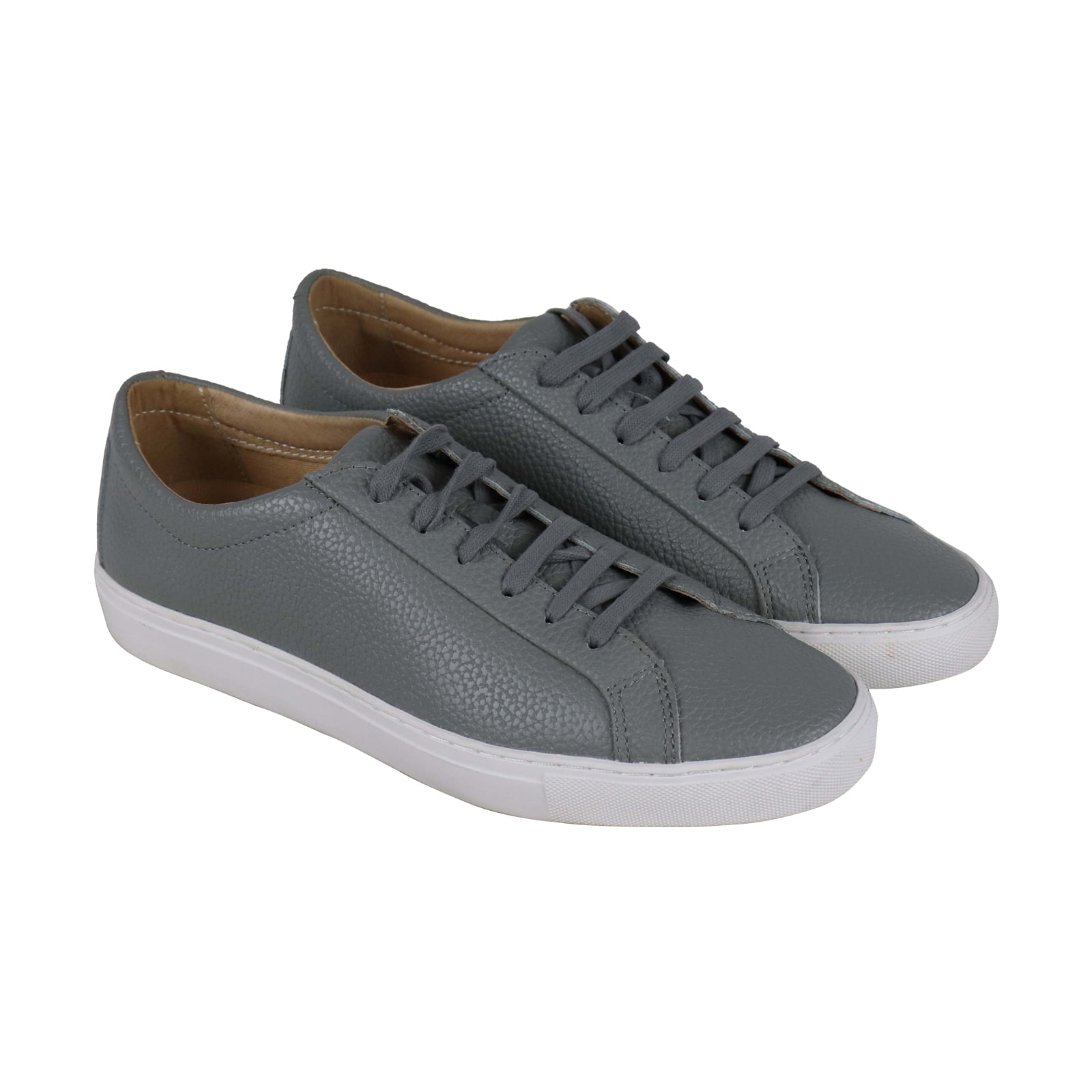 TCG - TCG Kennedy Mens Gray Leather Low Top Lace Up Sneakers Shoes ...