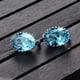 thumbnail image 3 of 1 par de pendientes para mujer, sencillos y elegantes, con circonitas tridimensionales y diamantes ahuecados (azul cielo)., 3 of 7